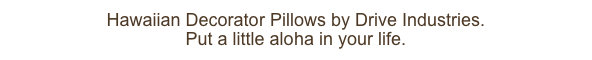 Hawaiian Decorator Pillows by Drive Industries.
Put a little aloha in your life.