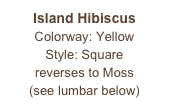 Island Hibiscus
Colorway: Yellow
Style: Square
reverses to Moss
(see lumbar below)