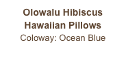 Olowalu Hibiscus
Hawaiian Pillows
Coloway: Ocean Blue