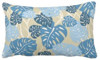 cliff hanger, decorator pillow, monstera leaf, tropical, leaves, hawaiian, aloha shirt 