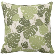 cliff hanger, decorator pillow, monstera leaf, tropical, leaves, hawaiian, aloha shirt 