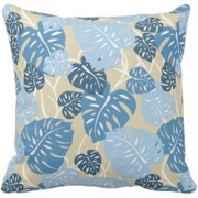 cliff hanger, decorator pillow, monstera leaf, tropical, leaves, hawaiian, aloha shirt 