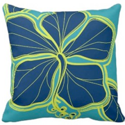 modern tropicals, decorative pillows, hibiscus, floral