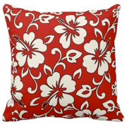 decorative pillows, pareau prints, hibiscus, tropical, hawaiian