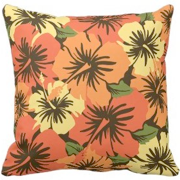 decorative pillows, epic hibiscus, floral, flowers, Hawaiian, Hawaii, tropical