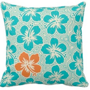 decorative pillows, island hibiscus, floral, pinstriping, flowers, Hawaiian, Hawaii, tropical