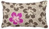 decorative pillows, island hibiscus, floral, pinstriping, flowers, Hawaiian, Hawaii, tropical