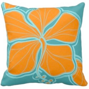 decorator pillow, Kailua hibiscus, floral, flowers, Hawaiian, Hawaii, tropical