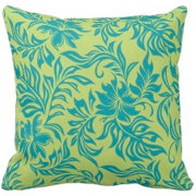 decorator pillows, waikiki hibiscus, floral, Hawaii, Hawaiian, pareau, leaf, leaves