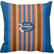 decorator pillows, pipeline, surfboard, surfers, surfing, Hawaii, Hawaiian, stripes, koa wood, beech wood