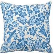 decorator pillows, surf pareau, surfboard, surfers, surfing, Hawaii, Hawaiian, awning stripes, hibiscus, leaves
