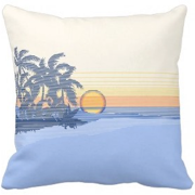 decorator pillows, big sunset, beach, surfers, surfing, Hawaii, Hawaiian, palm trees, waves, stripes, pinstripes, awning stripe